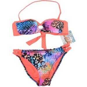 NWT Seekers Australia Bandeau Bikini Swimsuit Beach Tropical Swimwear US 6